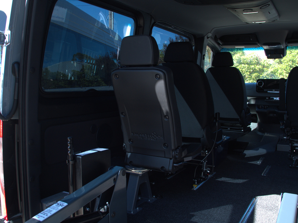 Pivot seats from back of van