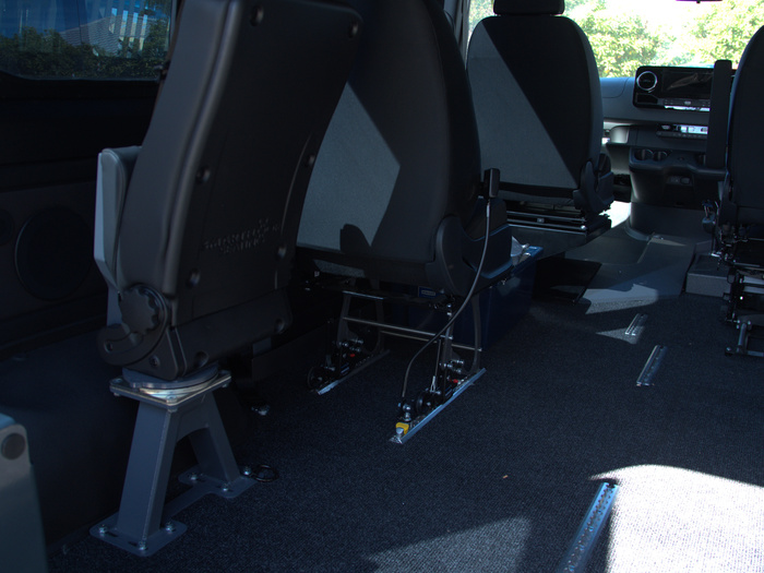 Removable seats from back of van