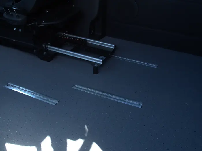 Wheelchair tracks on van floor